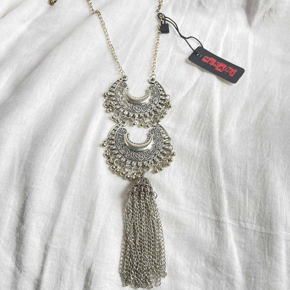 Oxidised Jhumki Necklace