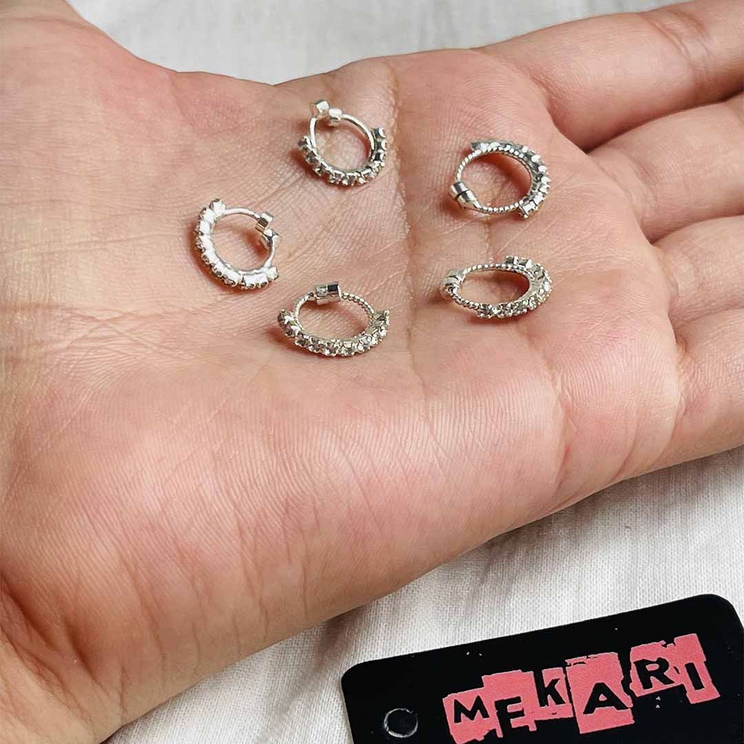 Silver Zircon Nosering