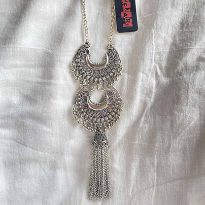 Oxidised Jhumki Necklace
