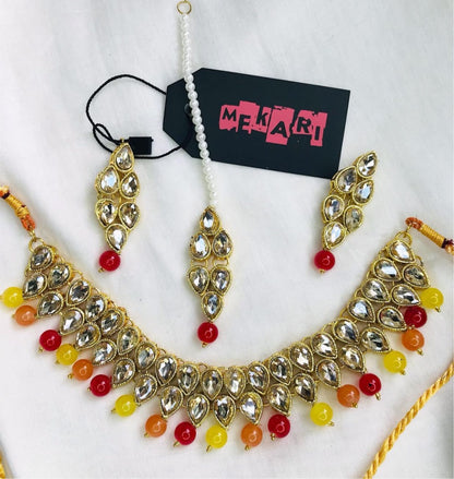 Double Layer Kundan Set (Multi Colour)