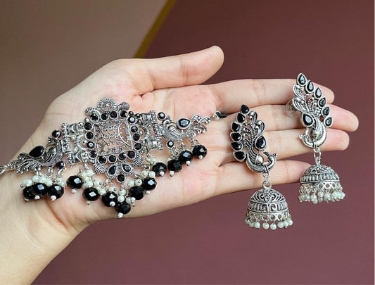Peacock Jhumki Choker Set