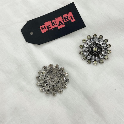 Oxidized Phool Studs