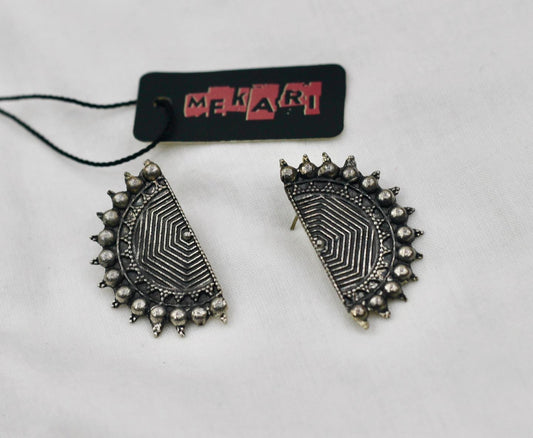 D shape Oxidized Earrings