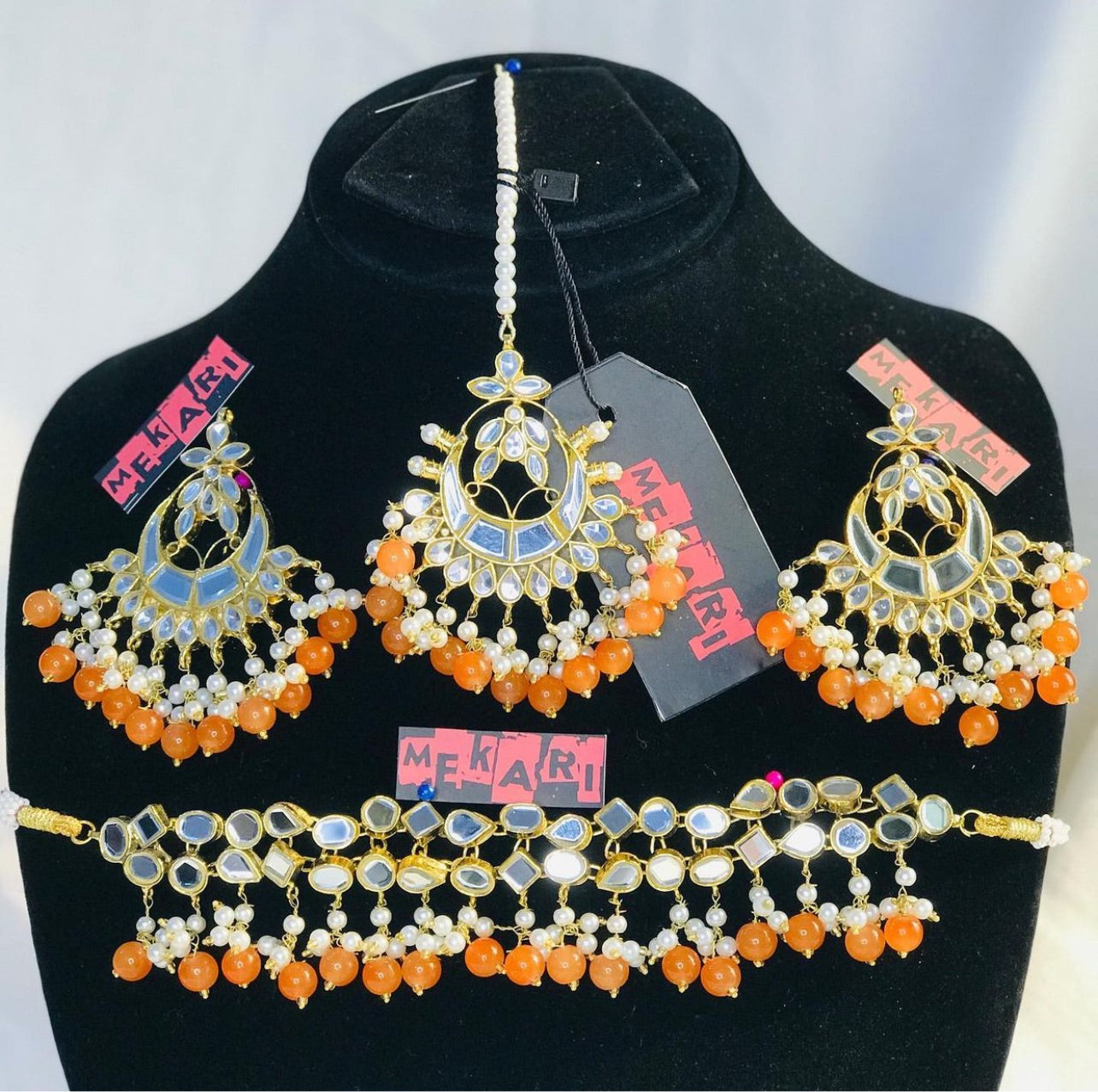 ZEEBAISH CHOKER SET (Orange)