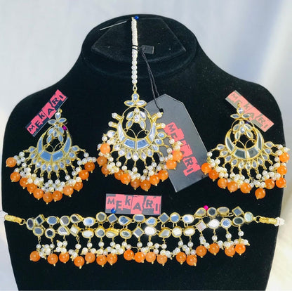 ZEEBAISH CHOKER SET (Orange)