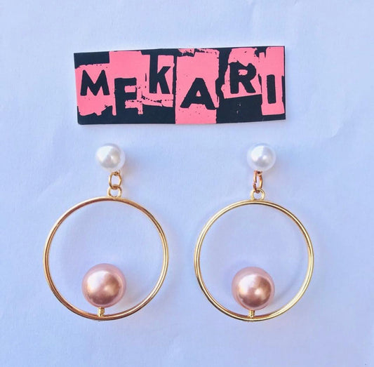 TWO TONED PEARL HOOPS