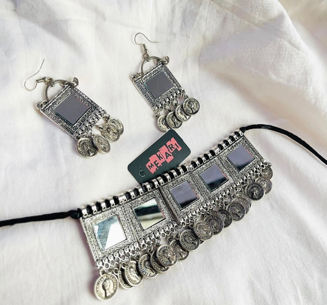 Square Coin Choker Set (SILVER)