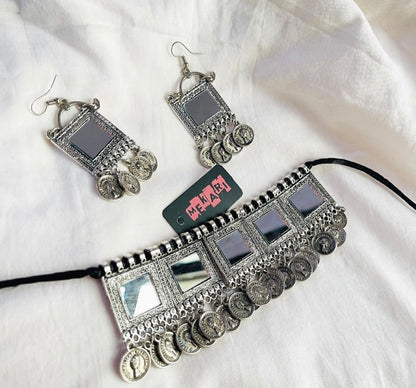 Square Coin Choker Set (SILVER)