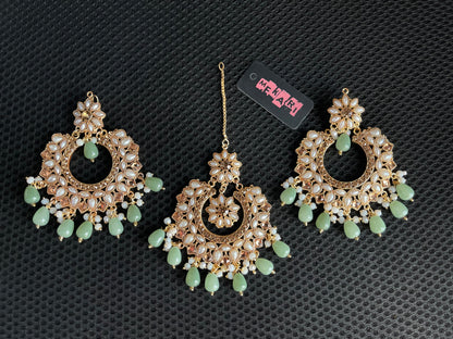 Phool Teeka Set (Mint Green)