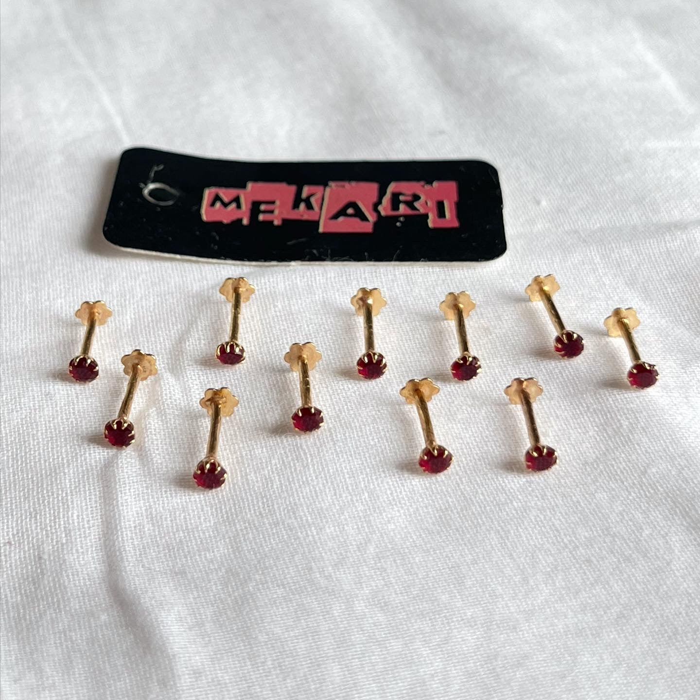 Coral Red Nosepin Pair