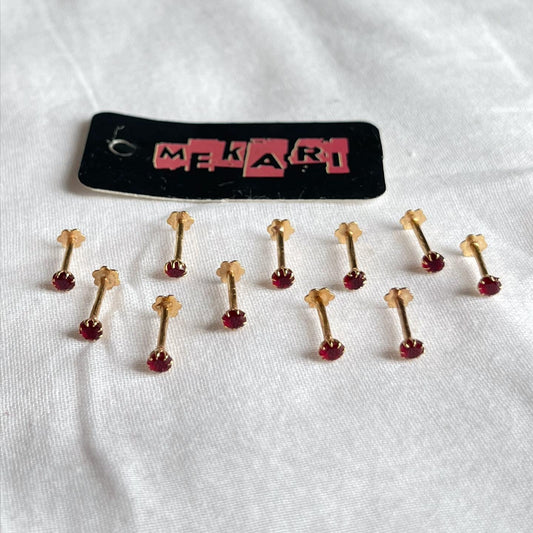 Coral Red Nosepin Pair