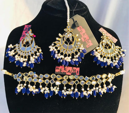 ZEEBAISH CHOKER SET (BLUE)
