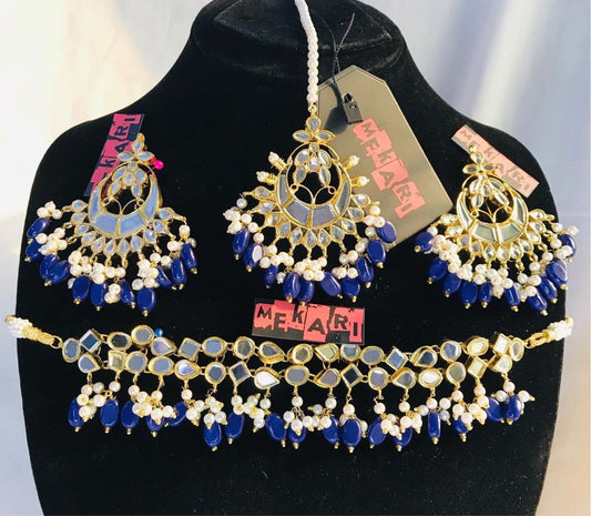 ZEEBAISH CHOKER SET (BLUE)