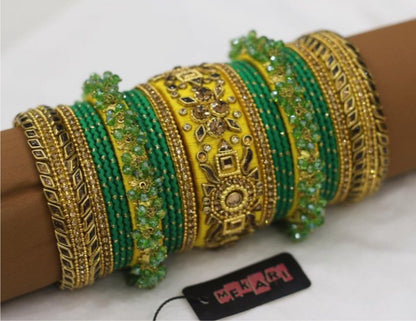 Arooj Bangles in Yellow