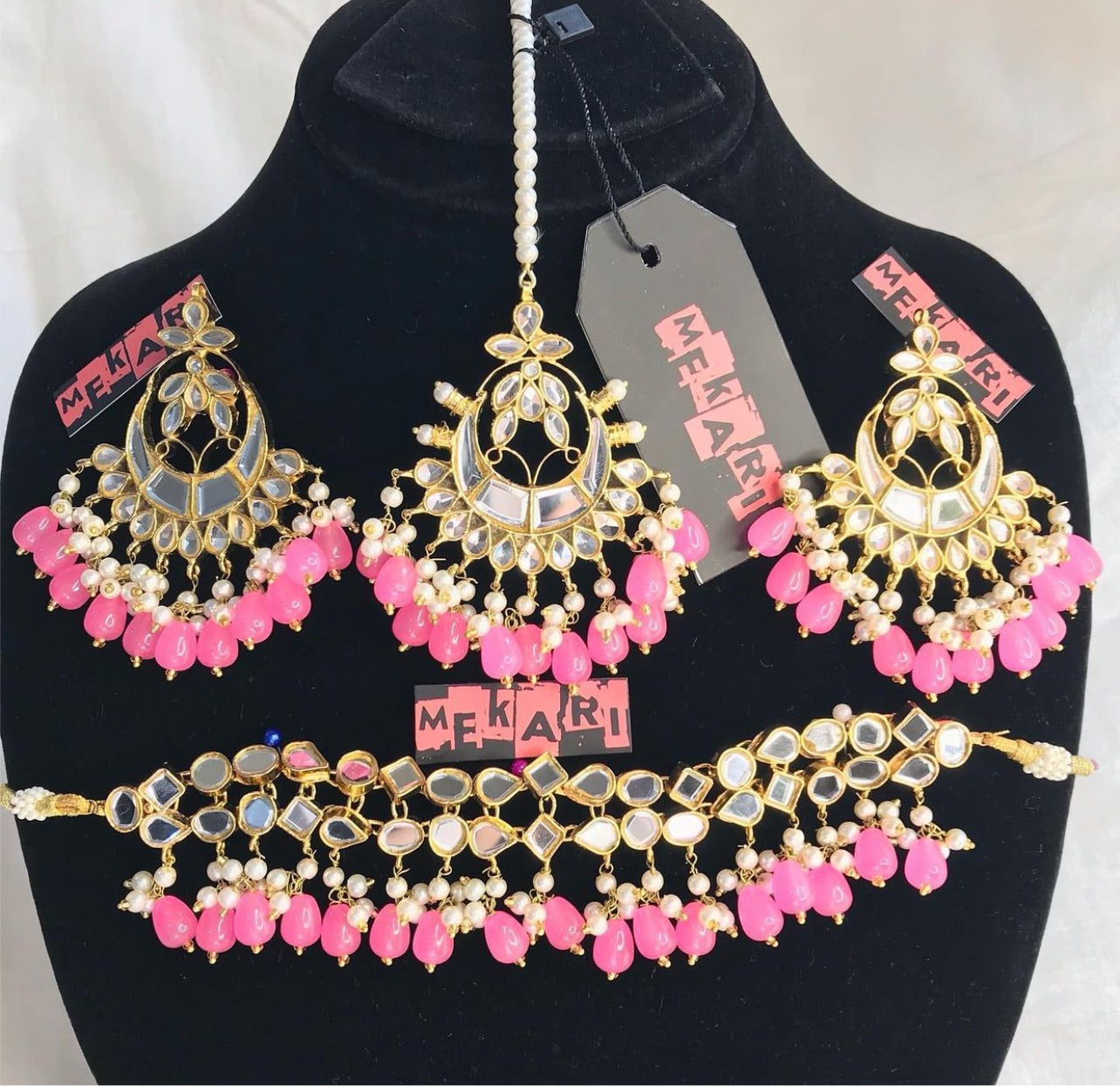ZEEBAISH CHOKER SET (Pink)