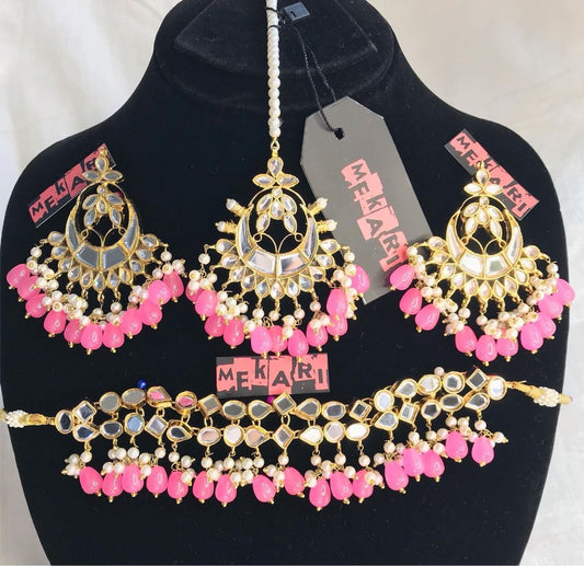 ZEEBAISH CHOKER SET (Pink)