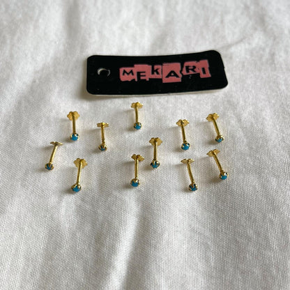 Turquoise Nosepin Pair