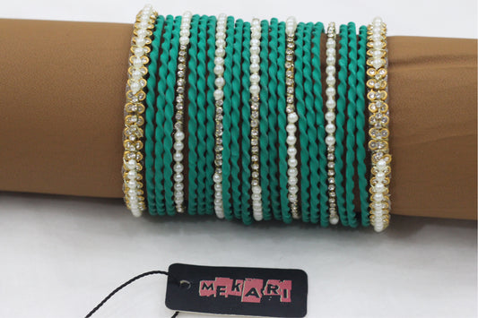 Ferozi Twisted & Pearl Bangle