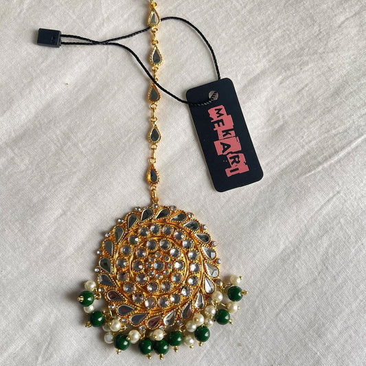 Petal Maang Teeka (Green)