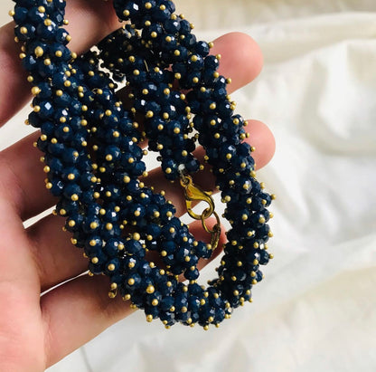 ROYAL BLUE MOTI MALA SET