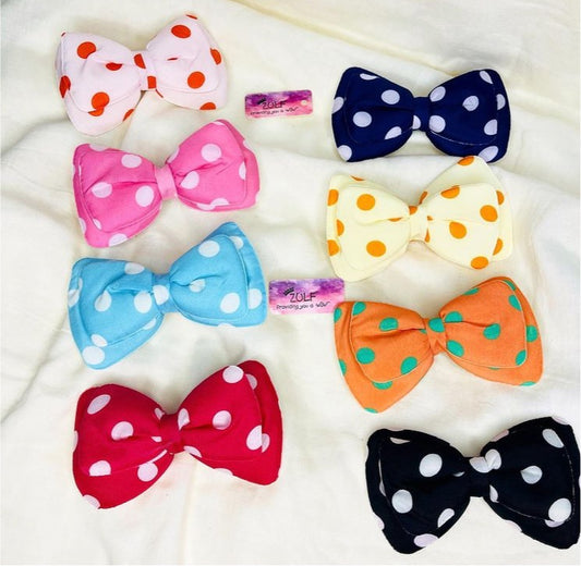 POLKA DOT BOW CLIPS