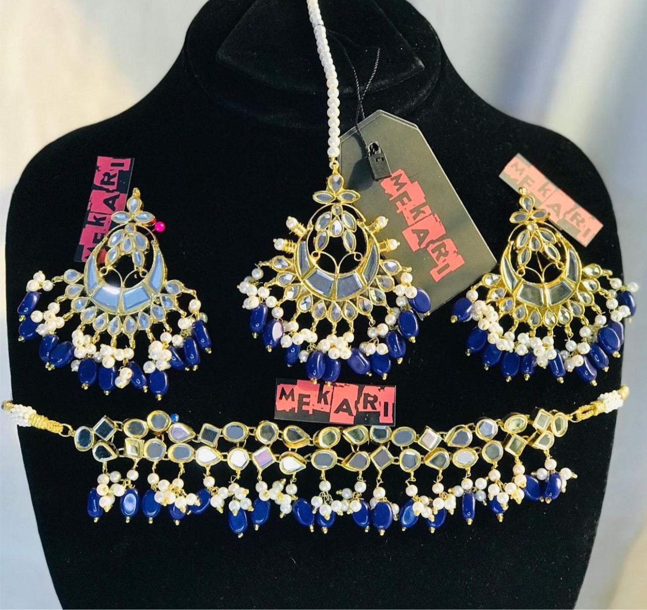 ZEEBAISH CHOKER SET (BLUE)