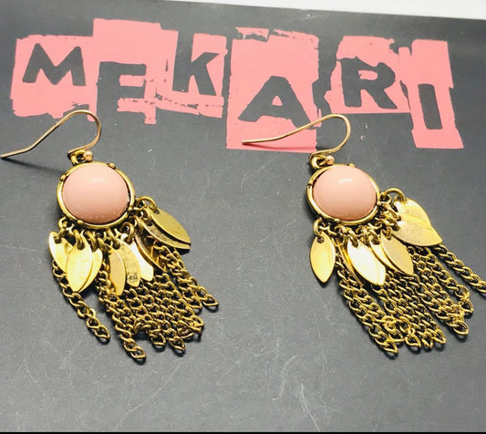 Tea Pink Chain Earrings