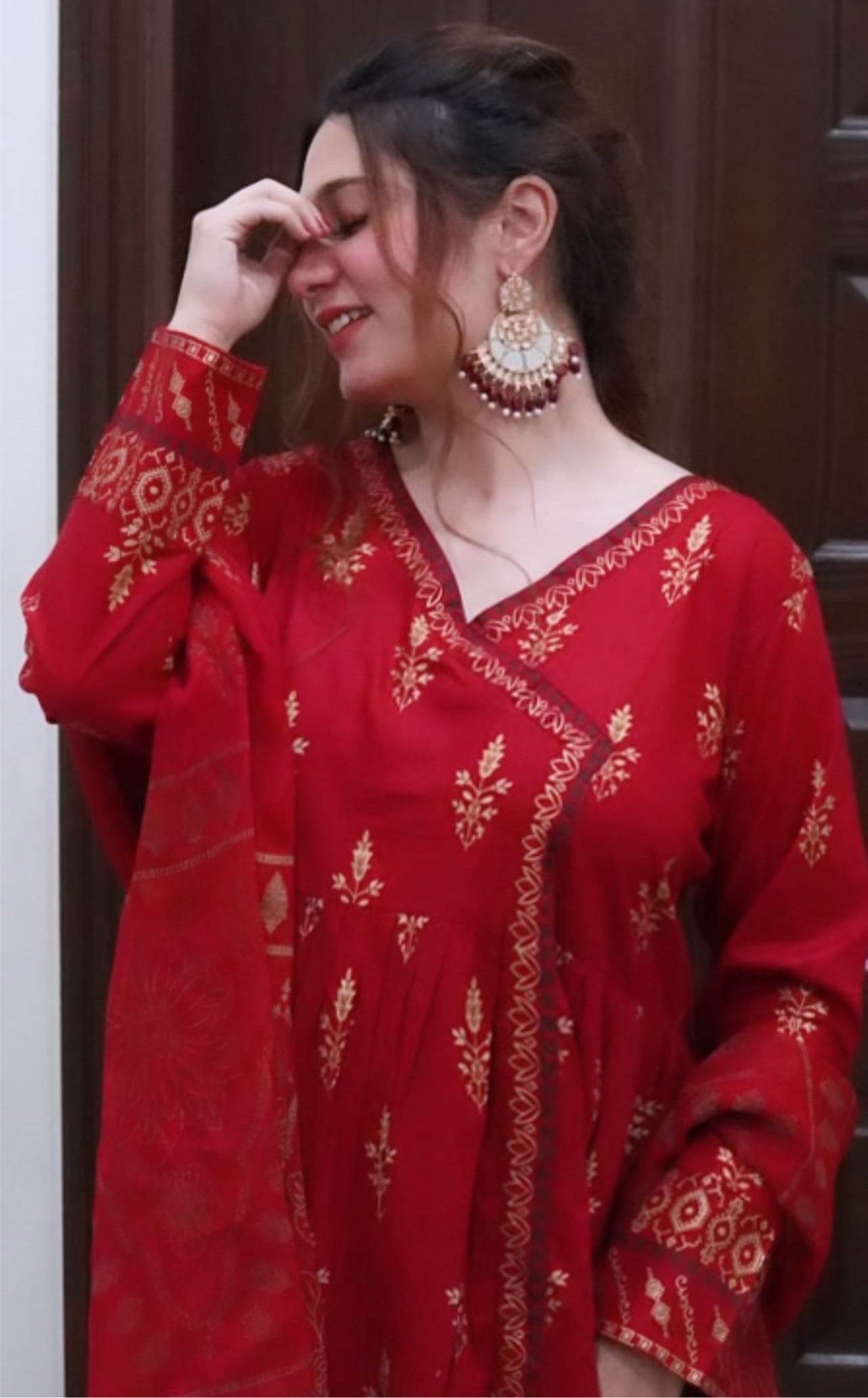 Mirror Phool Baali (Maroon)