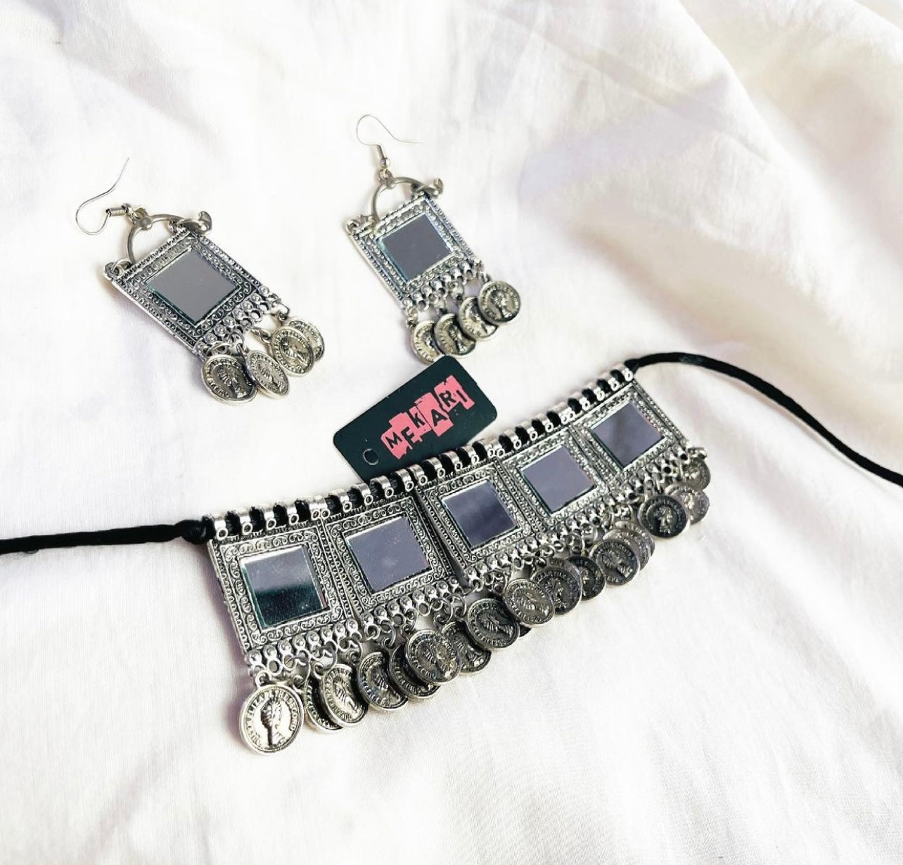 Square Coin Choker Set (SILVER)