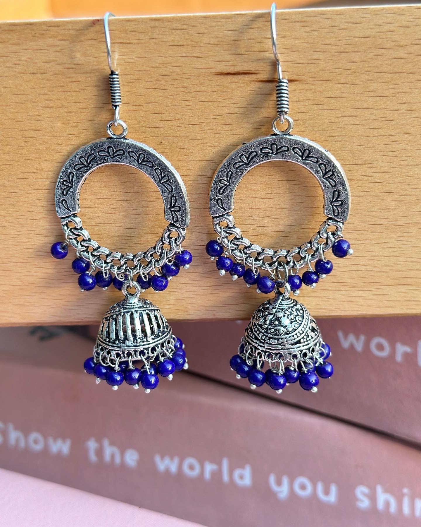 Oxidised Silver Jhumka Baali