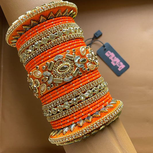 Deena Bangles Set in Orange