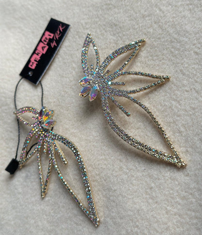 Rhinestone Flower Earrings