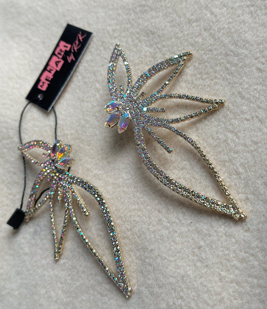 Rhinestone Flower Earrings