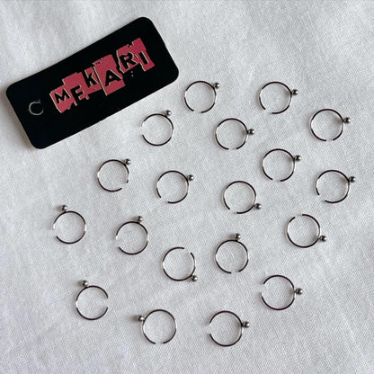 Silver Ball Nosering Pair