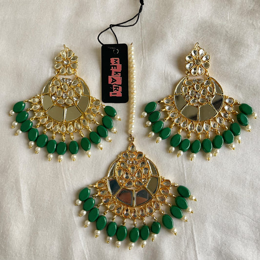 Phool Baali Teeka Set (Green)