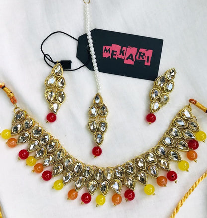 Double Layer Kundan Set (Multi Colour)