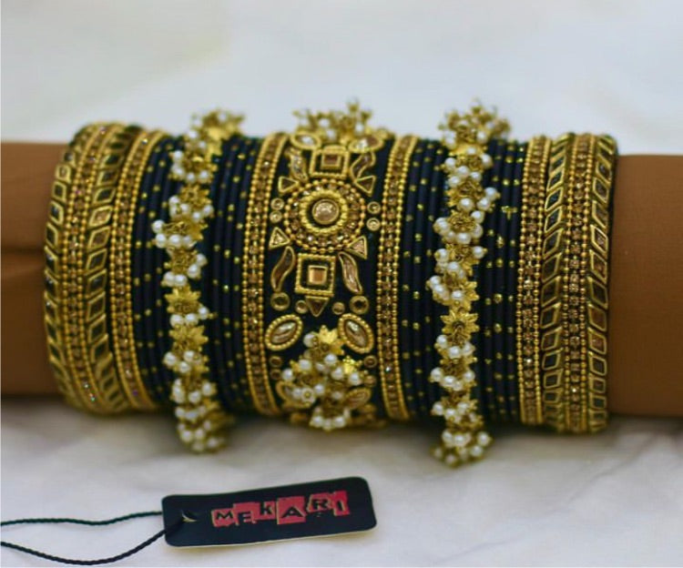 Arooj Bangles in Black