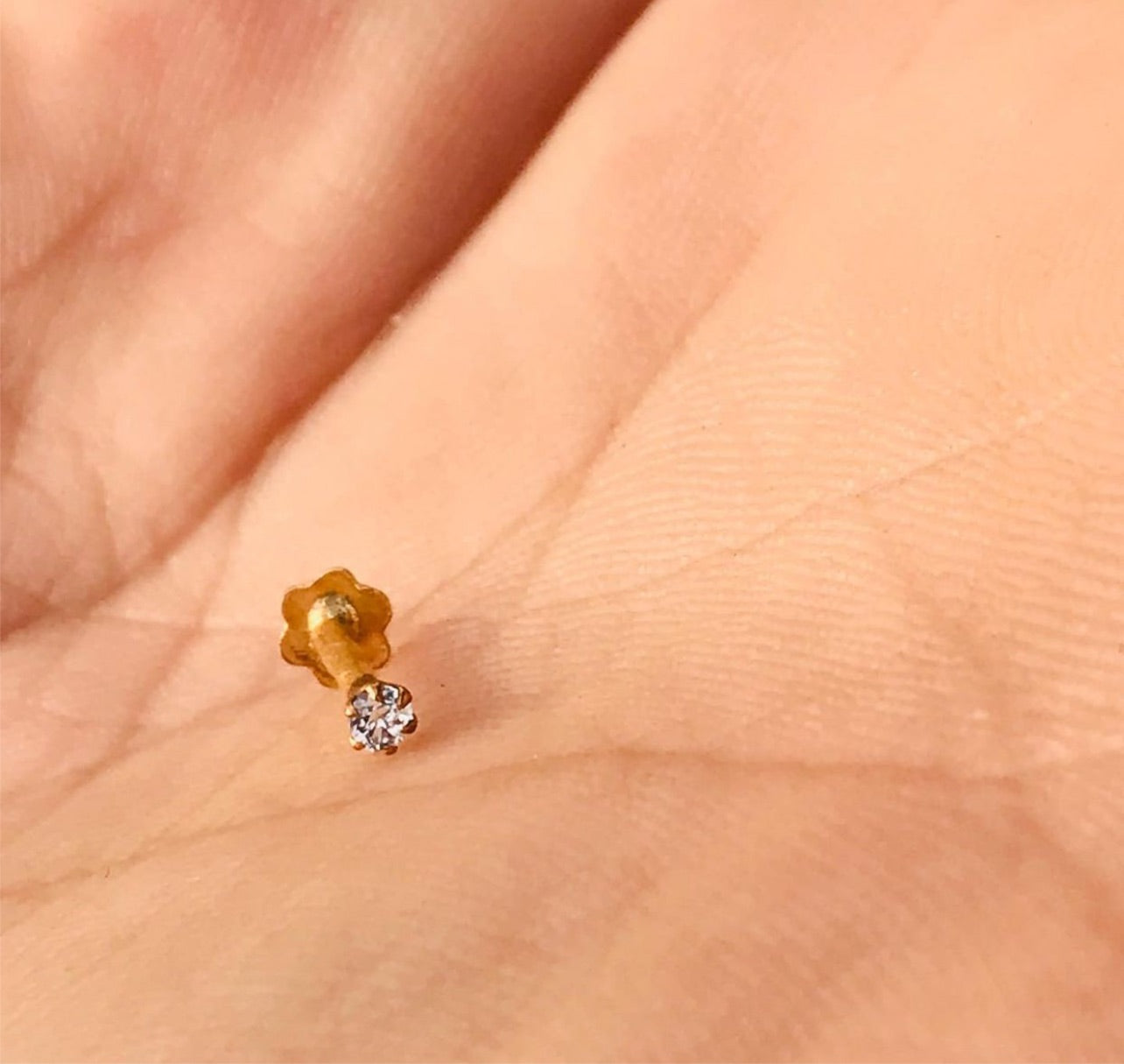 GOLD PLATED ZIRCON NOSEPIN