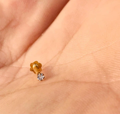 GOLD PLATED ZIRCON NOSEPIN