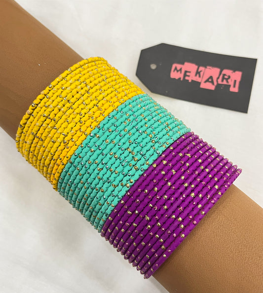 Plum Yellow Affair Bangles