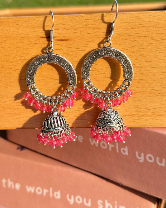 Oxidised Silver Jhumka Baali