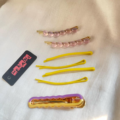 LAVENDER & YELLOW BARRETTES