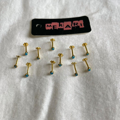 Turquoise Nosepin Pair