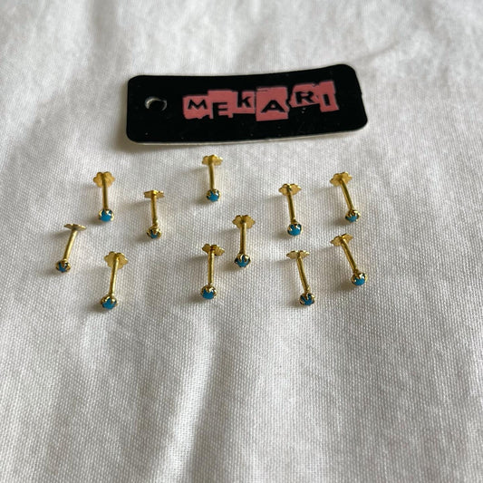 Turquoise Nosepin Pair