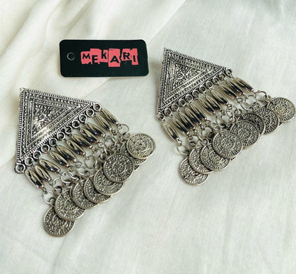 Triangle  and Coin Earrings