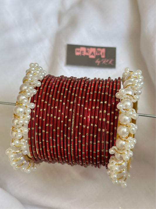 Laal Pearl Bangles