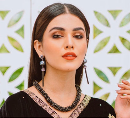 ROYAL BLUE MOTI MALA SET