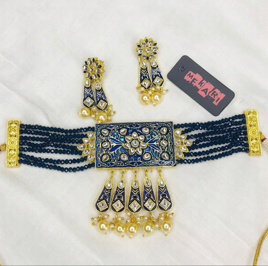 RICH BLUE CHOKER SET