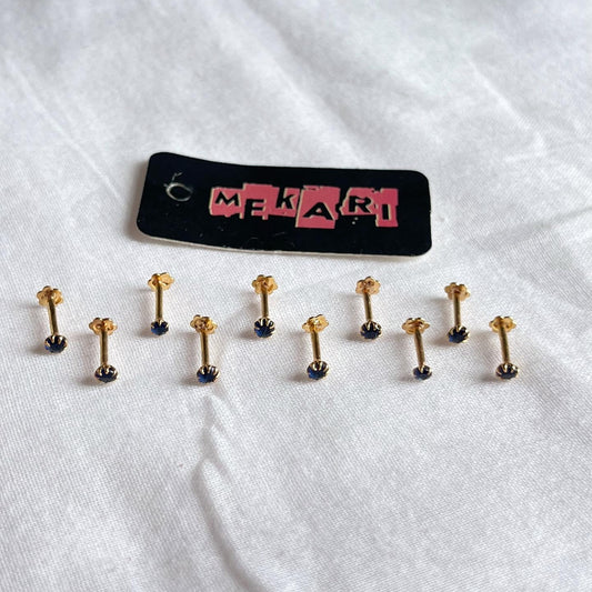 Blue Sapphire Nosepin Pair