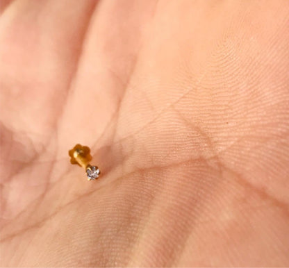 GOLD PLATED ZIRCON NOSEPIN